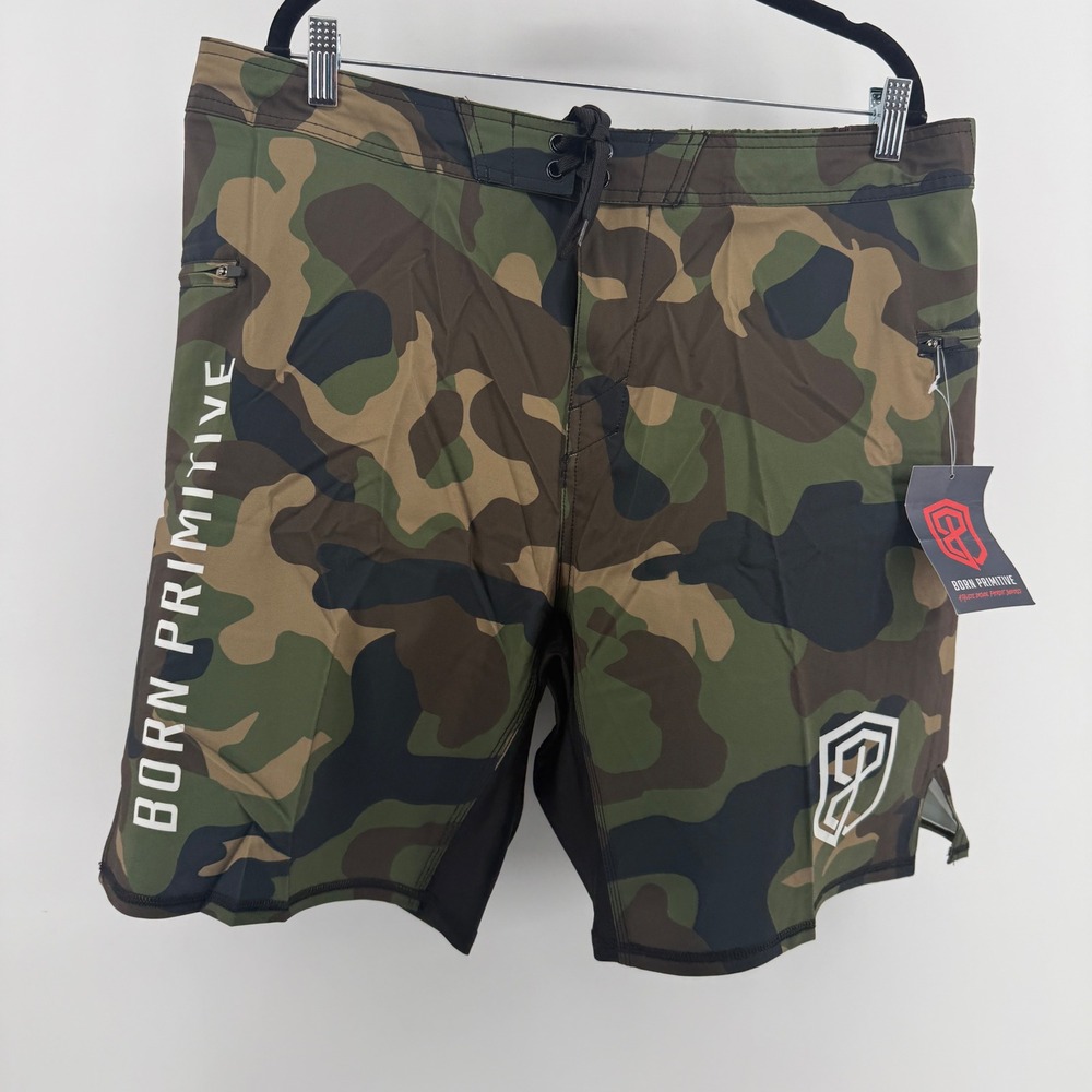 Born Primitive Mens Camo Training Shorts Size 41/42 CrossFit Gym Athletic NWT